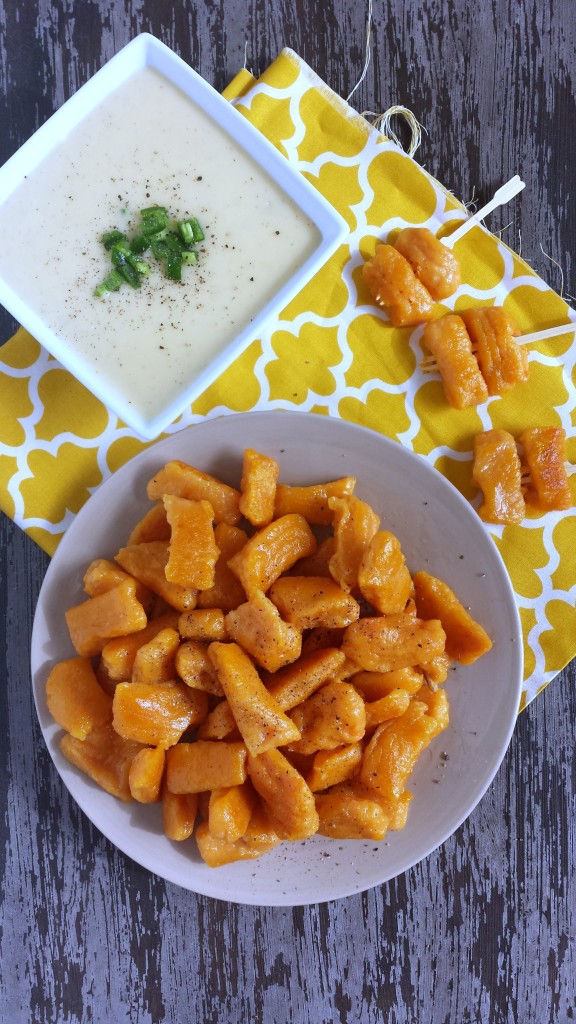 Sweet Potato Gnocchi with Jalapeno Cheddar Beer Dip