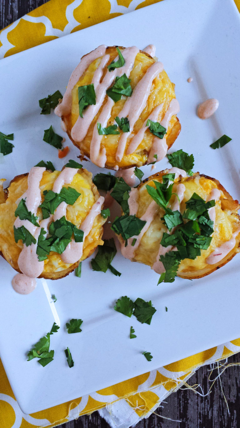 Pancetta, Potato & Egg Cups with Chipotle Adobo Sour Cream Sauce