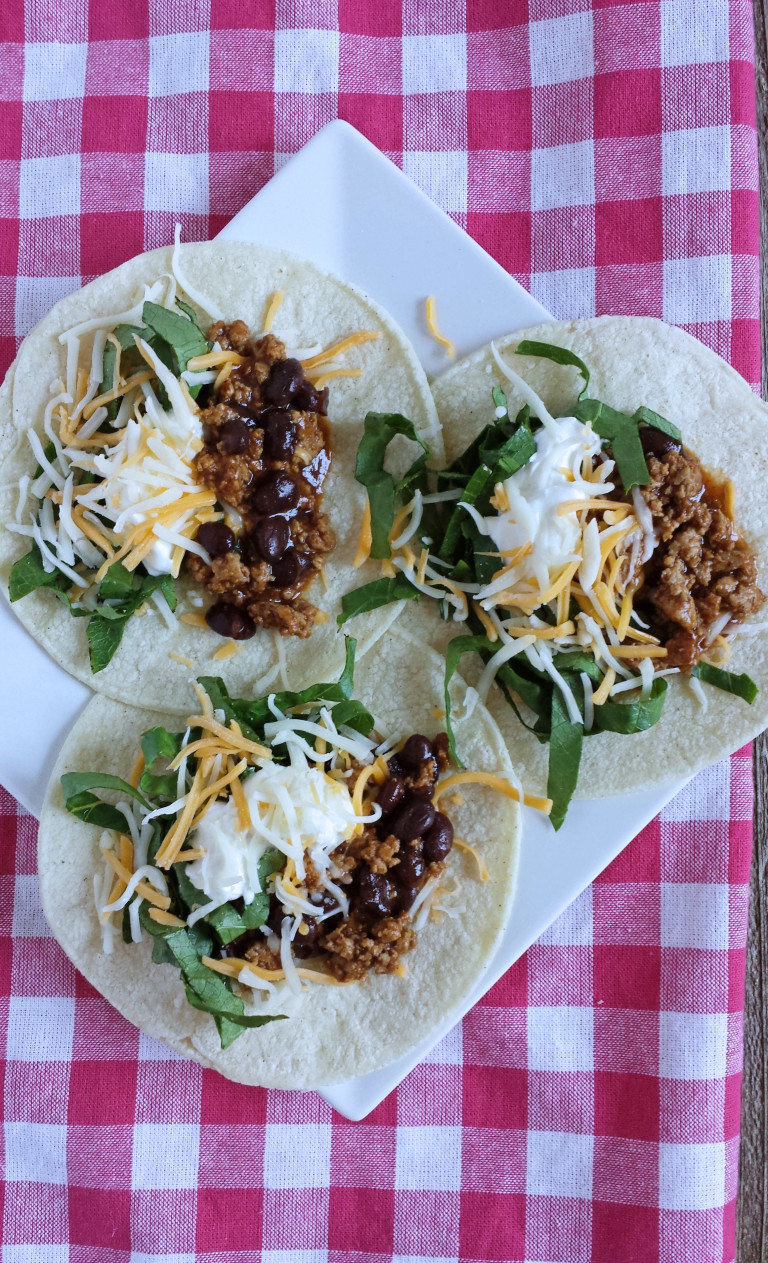 Easy Turkey & Black Bean BBQ Tacos