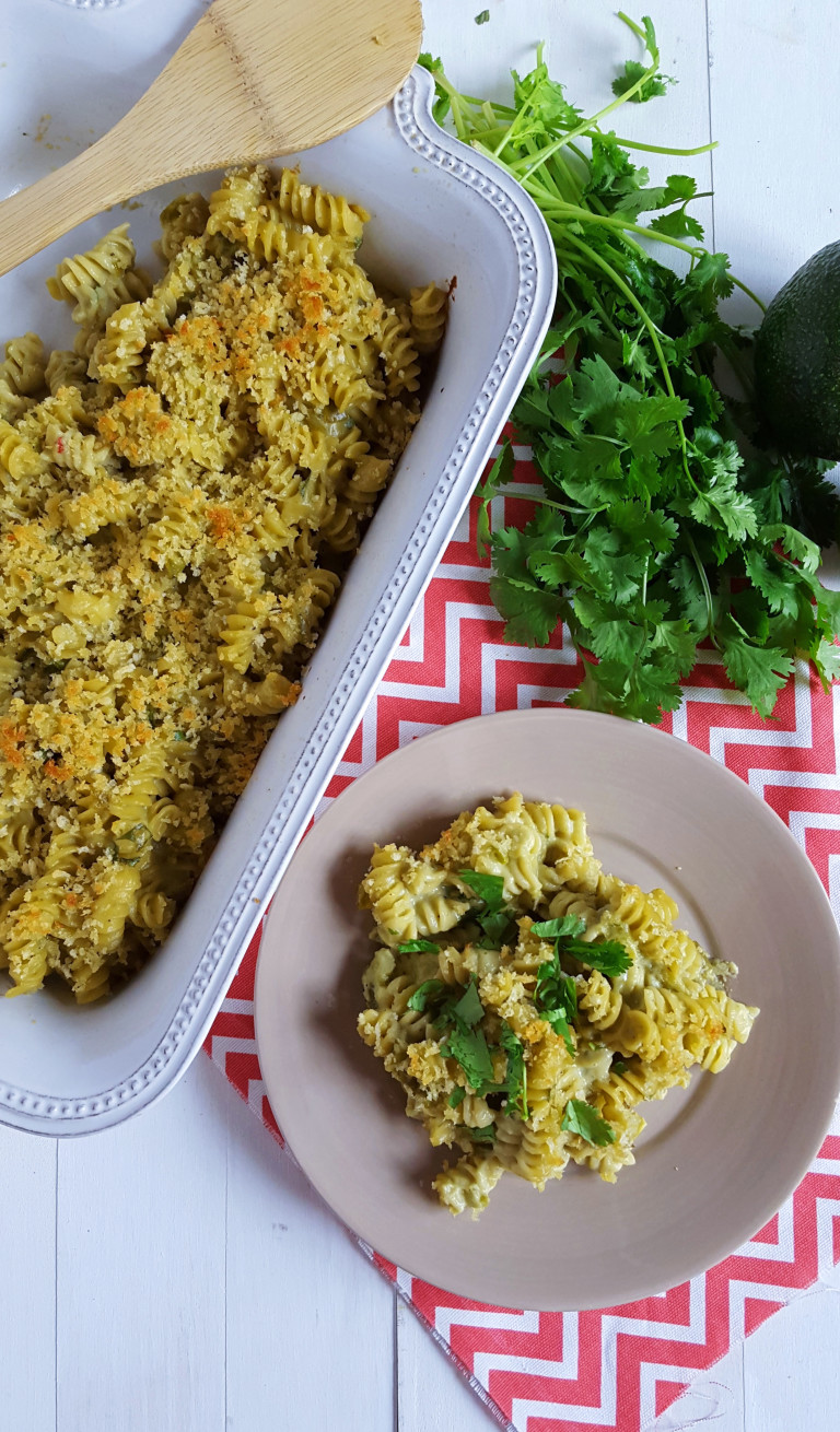 Roasted Hatch Chile Avocado Mac n’ Cheese