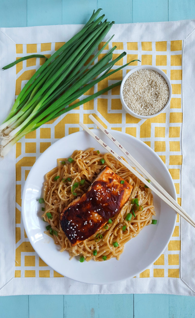 BBQ Salmon & Sesame Noodles