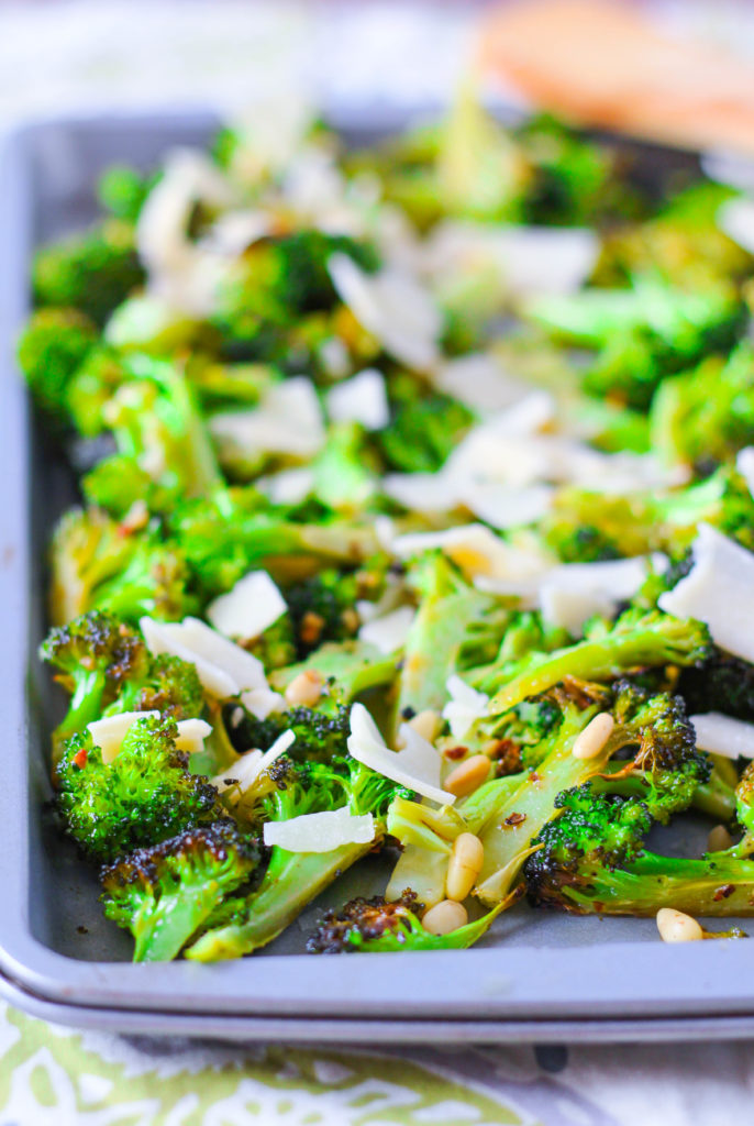 Roasted Broccoli with Parmesan and Pine Nuts: Easy Veggie Side