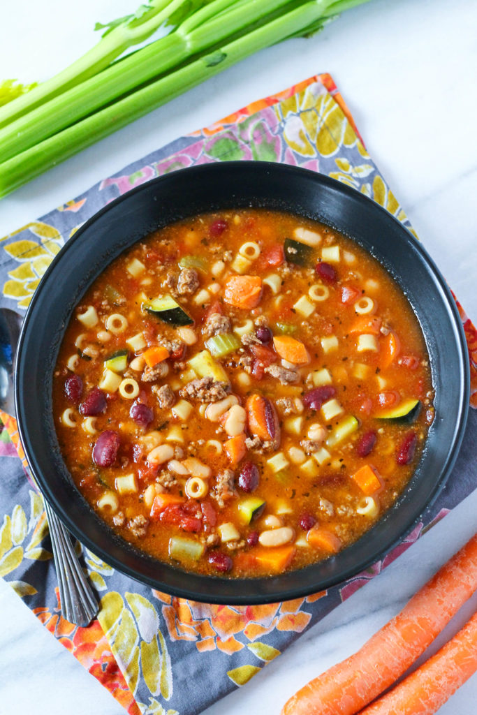 Pasta Fagioli Soup: Protein packed and full of veggies! 