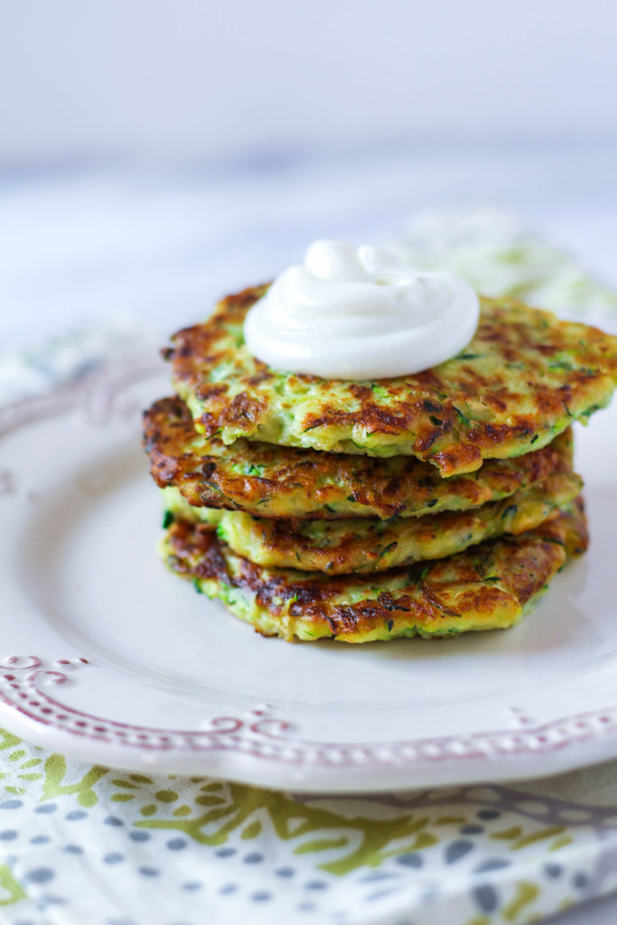 Parmesan & Garlic Zucchini Pancakes | Zen & Spice