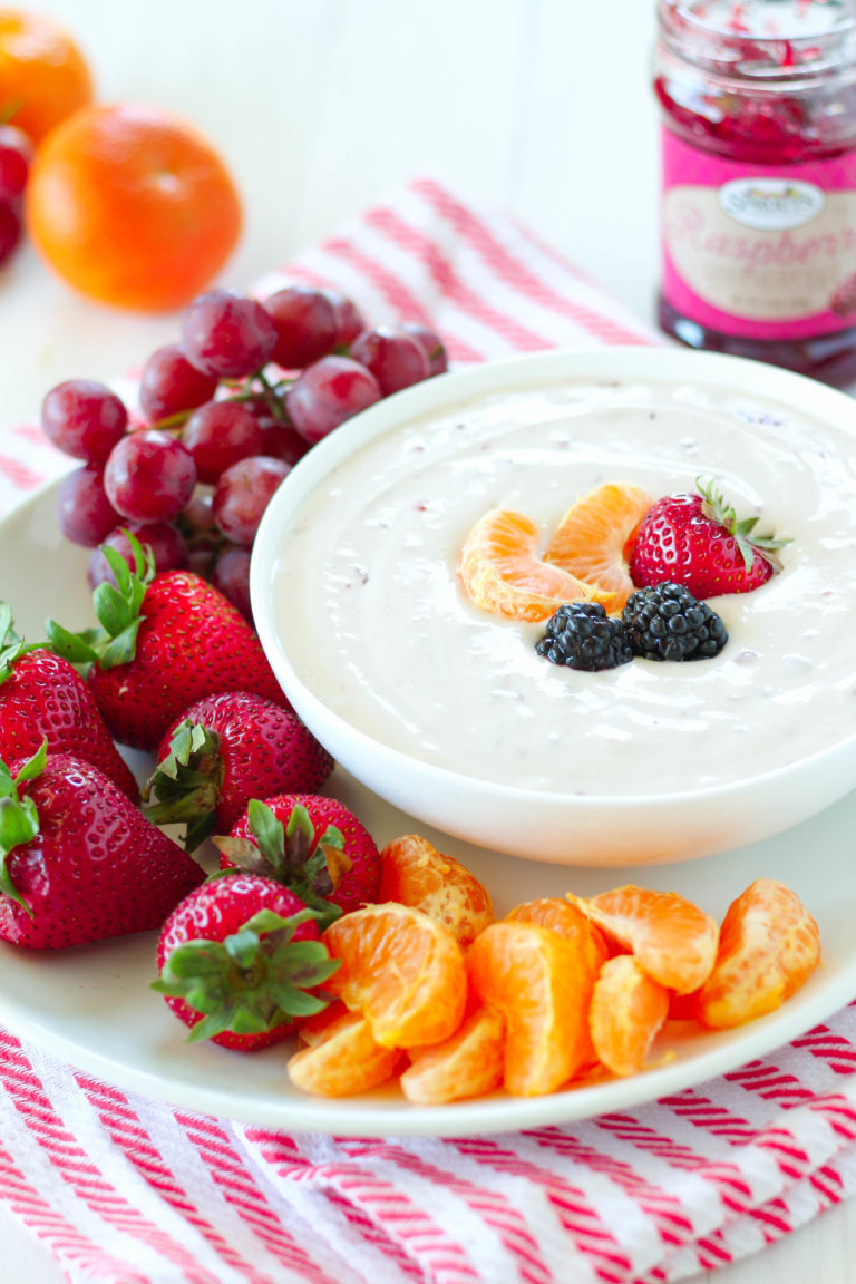 Raspberry & Cream Cheese Yogurt Dip