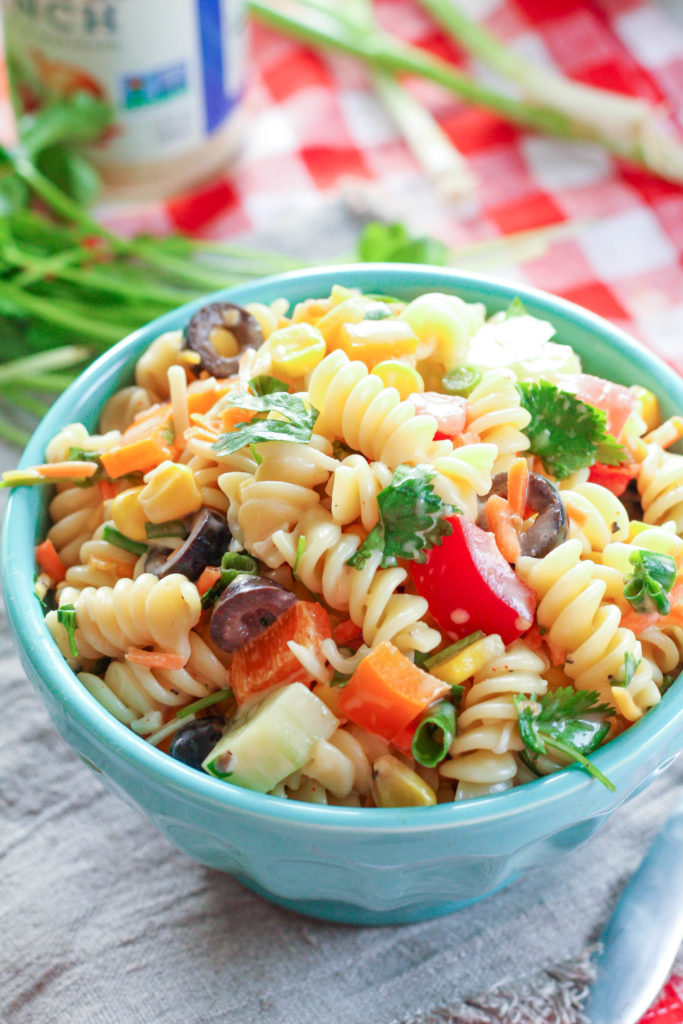 Chipotle Ranch Summer Pasta Salad - Zen & Spice