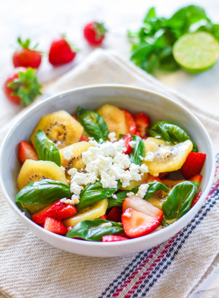 Strawberry Kiwi Basil Salad | Zen & Spice