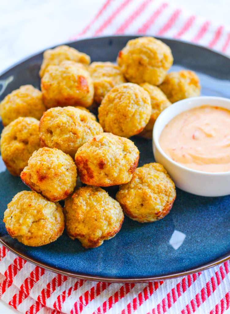 Chicken Meatball Poppers with Sweet Chili Mayo | Zen & Spice