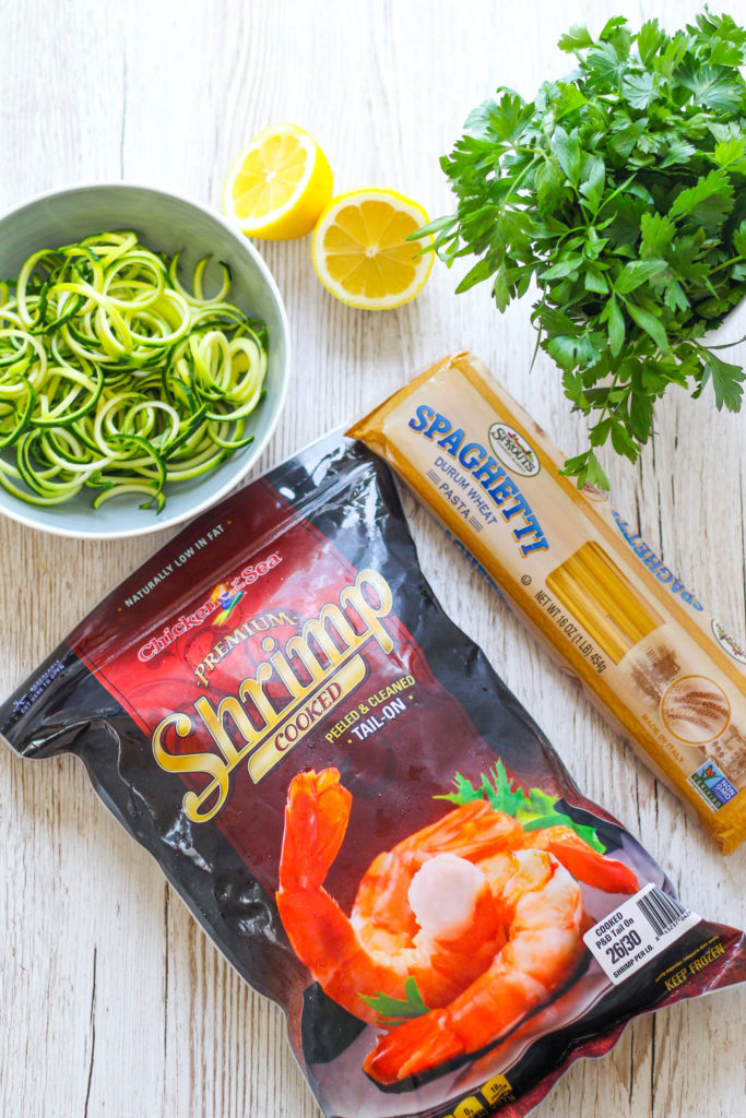 Shrimp Scampi with Zoodles | Zucchini Noodle Pasta | Lightened up scampi | Lighter pasta recipe 