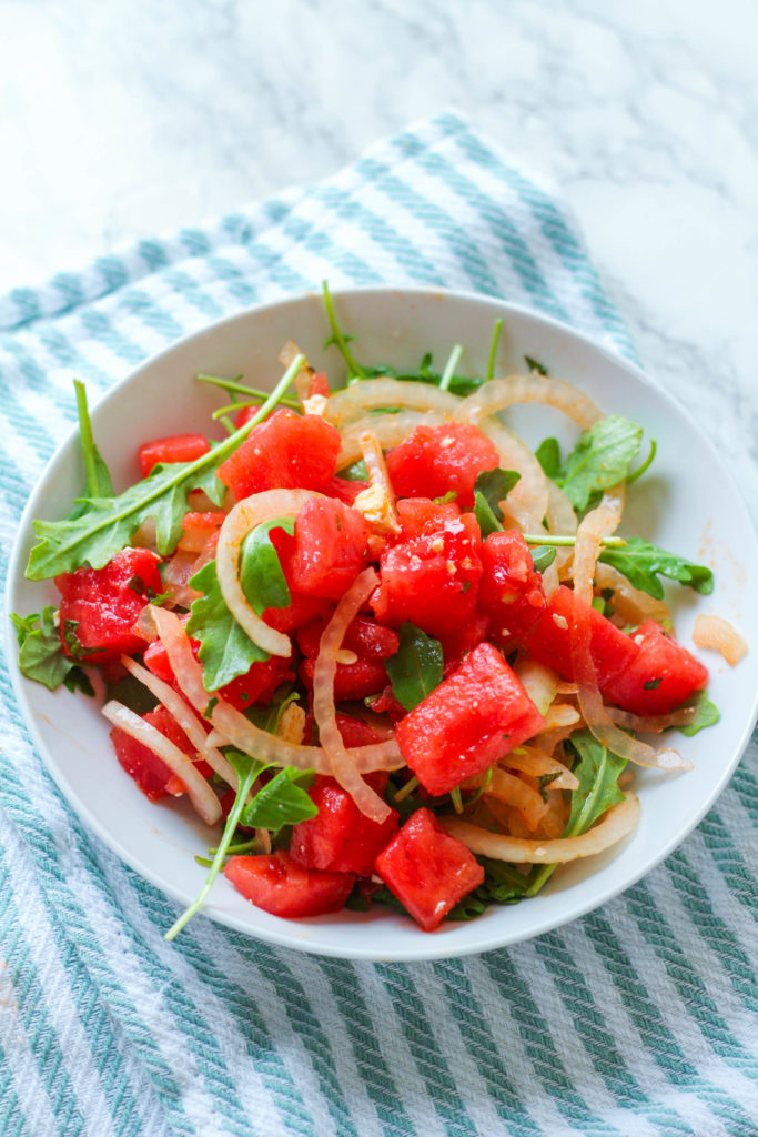Watermelon Feta and Mint Salad | Watermelon salad | Salty watermelon salad | Summer fruit salad