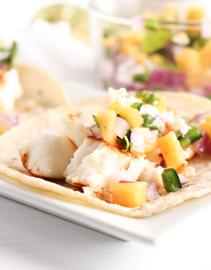 Grilled Fish Tacos with Pineapple Salsa | Grilled tacos | Fish tacos | Fruit salsa 