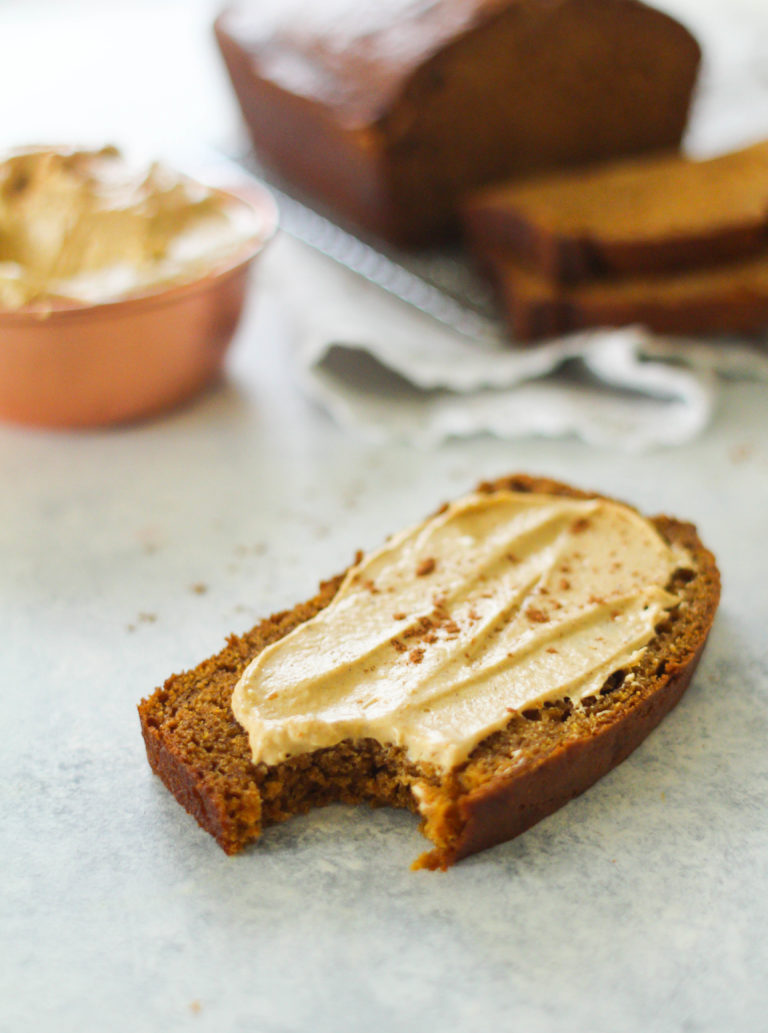 Easy Pumpkin Bread with Whipped Pumpkin Spice Cream Cheese