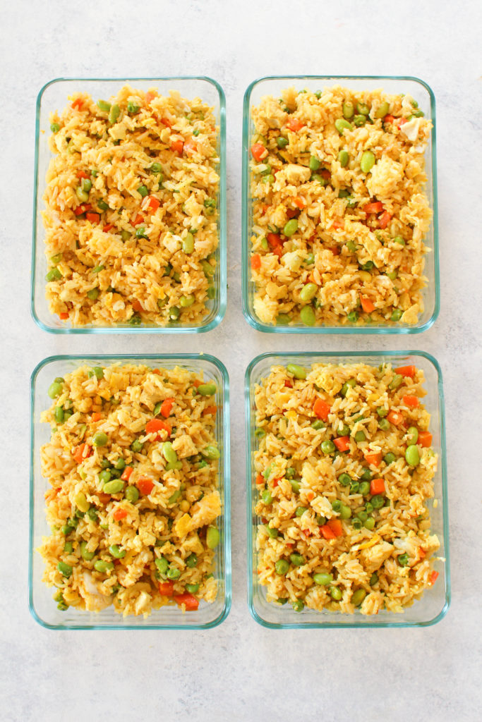 Full of protein and mixed veggies, this easy Scrambled Tofu Fried Rice is a well balanced meal perfect for a weeknight, or a week full of take-to-work lunches! 