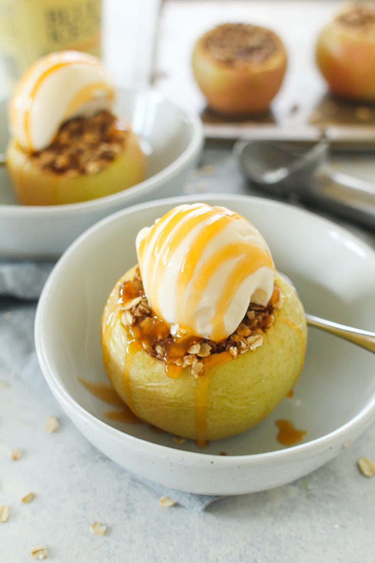 Baked Honeycrisp Apples with Oatmeal Filling