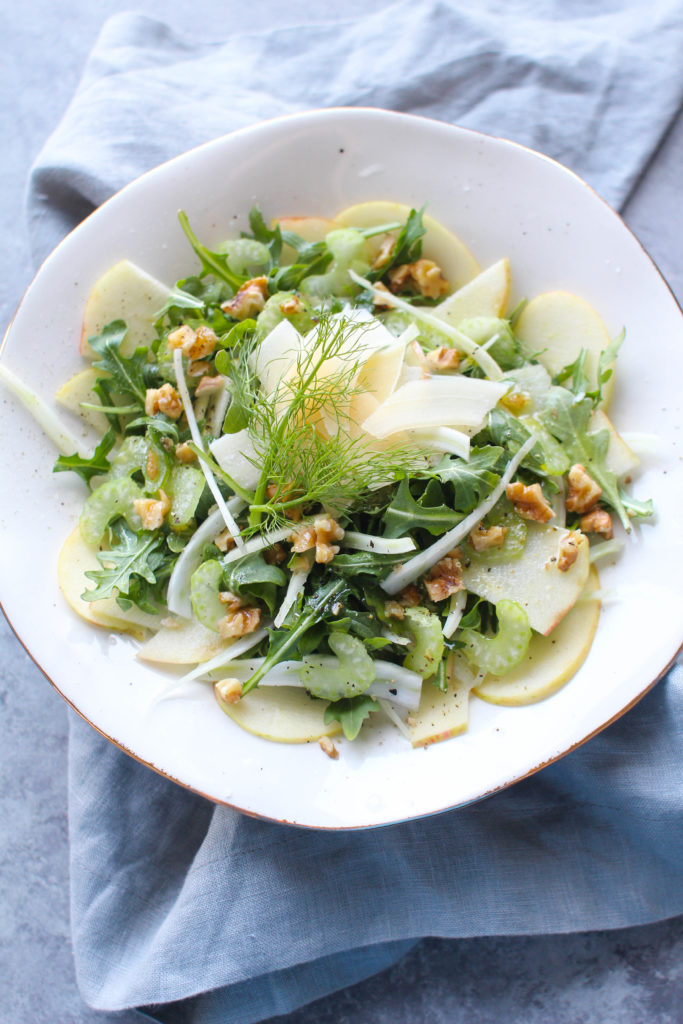 Fennel Apple Salad with Walnuts and Parmesan 