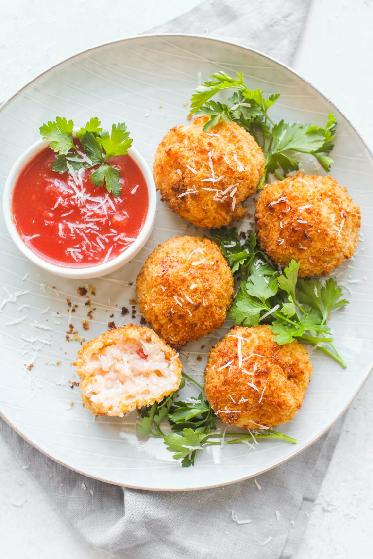 Air Fryer Crab & Parmesan Arancini (Fried Risotto Balls)