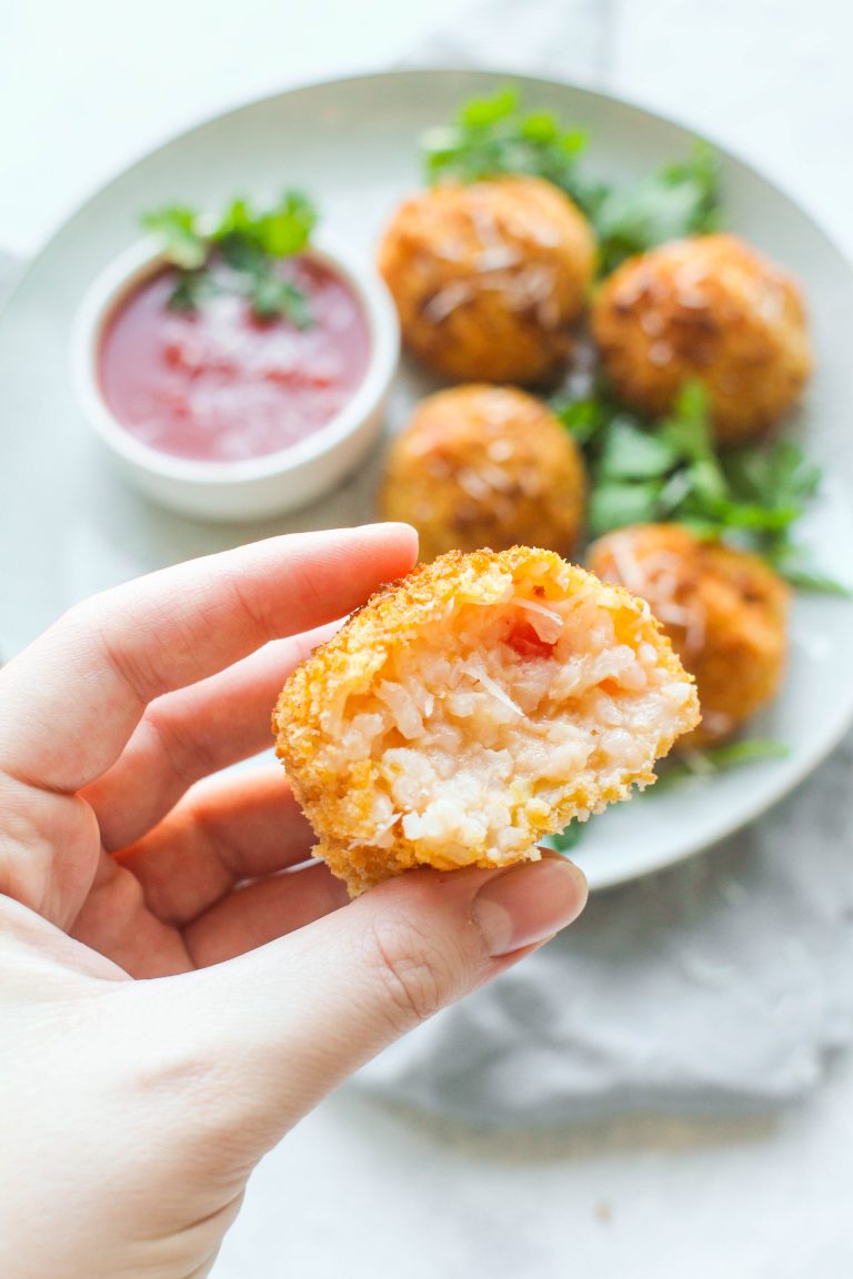 Air Fryer Crab & Parmesan Arancini (Fried Risotto Balls) Zen & Spice