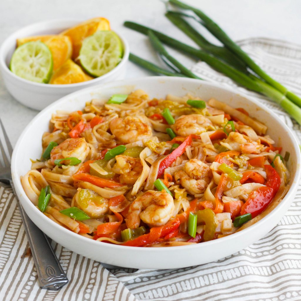 Inspired by traditional Filipino cuisine, this Sweet and Sour Shrimp dish is the perfect combination of sweet and sour flavors. The sauce contains two types of citrus, brown sugar, soy and fish sauce for that delicious umami-bomb. 