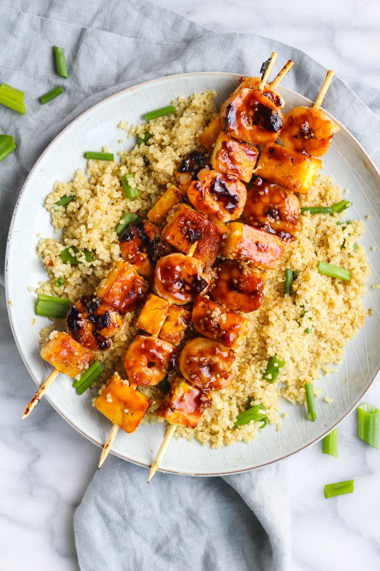 Grilled Teriyaki Shrimp & Pineapple Skewers