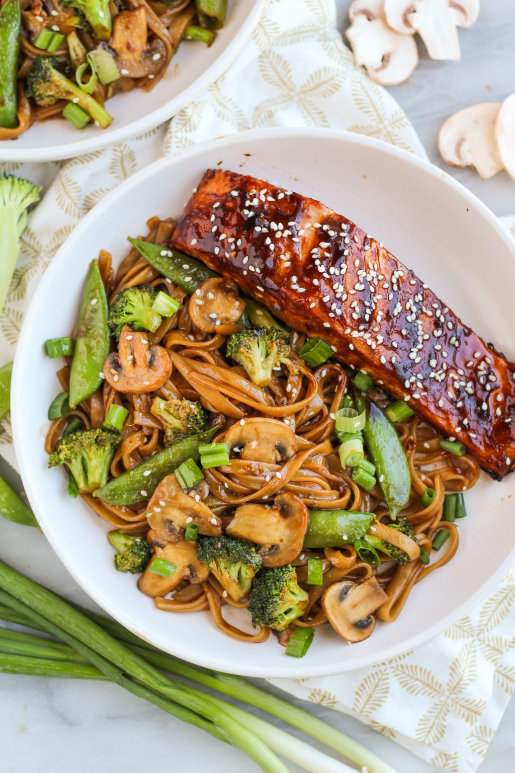 Asian BBQ Sesame Salmon with Noodles & Veggies - Zen & Spice