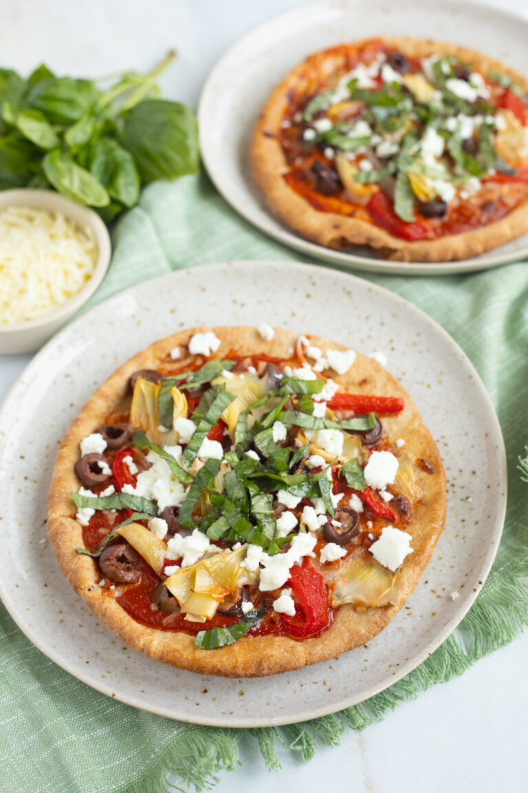 Greek Vegetable Pita Pizzas