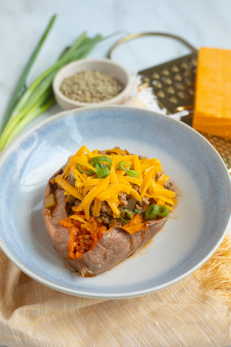 Turkey Chili Stuffed Sweet Potatoes
